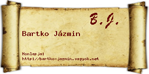 Bartko Jázmin névjegykártya